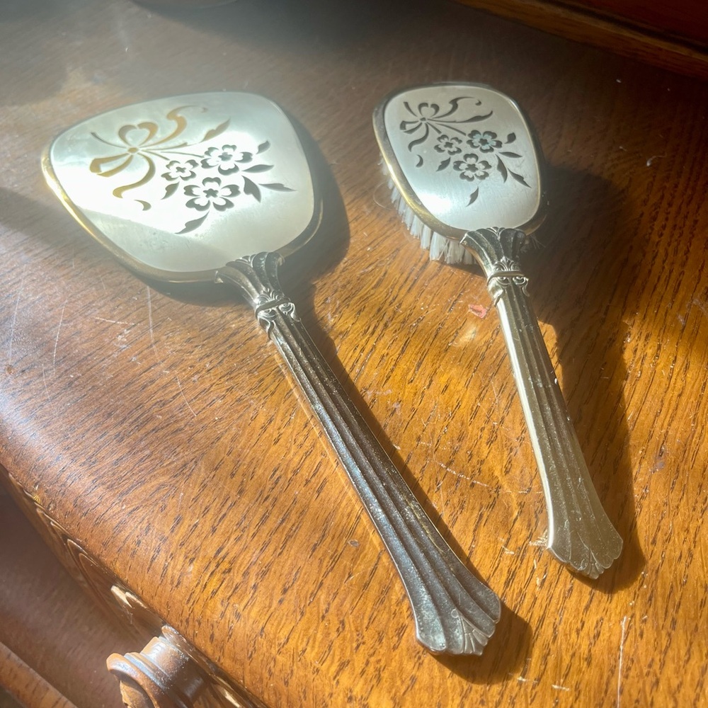 Gold Hair Styling Tools with Ornate Design